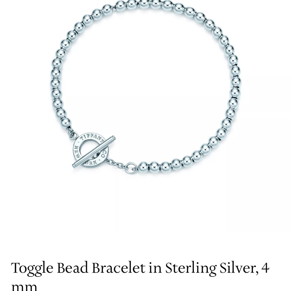 Tiffany & Co. Sterling Silver Bead Bracelet with Toggle Clasp